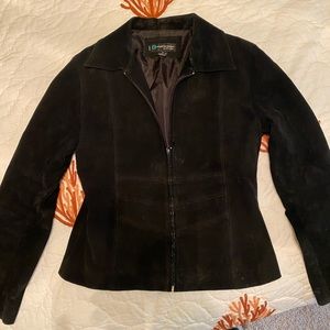 Black leather suede jacket